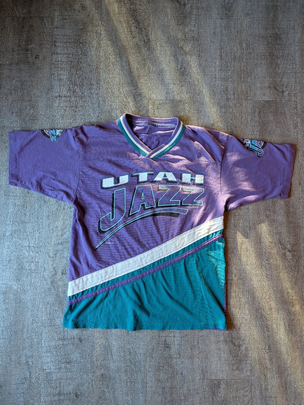 Vintage Utah Jazz Colorblock Single Stitch Warm Up Unisex Medium 90's